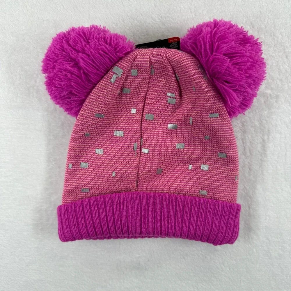 Under Armour ColdGear Girls Youth Fleece Lined Beanie‎ Hat Pink Gray